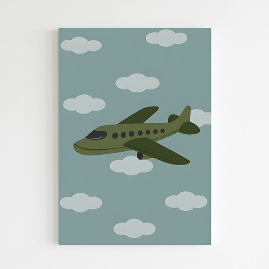 Avion cartoon parmi les nuages