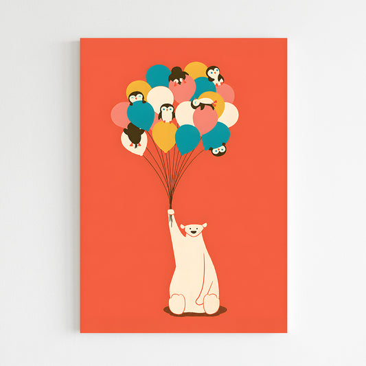 Un ours et ses ballons joyeux