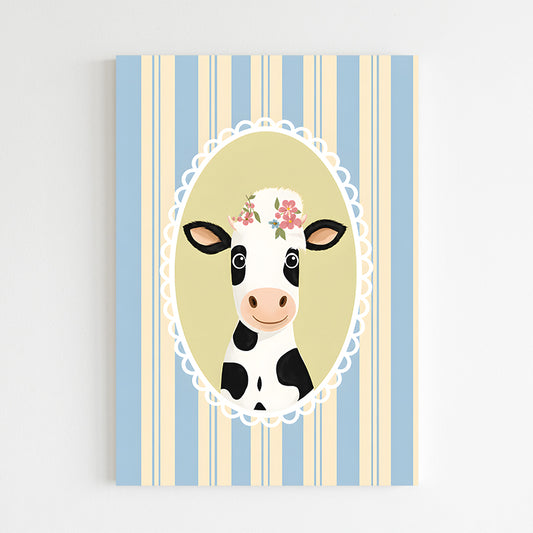Vache mignonne avec couronne florale