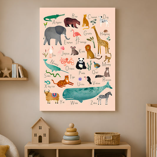 Alphabet avec animaux illustrés