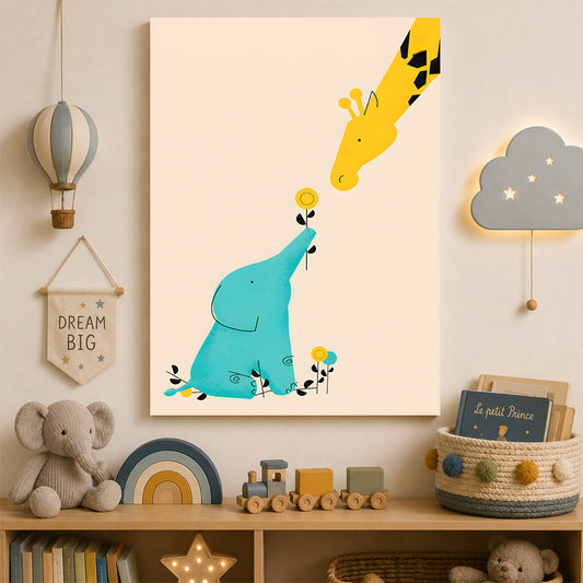 Éléphant et girafe