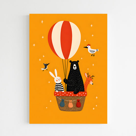 Ballon à air chaud et amis animaux