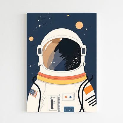 Astronaute minimaliste dans l'espace