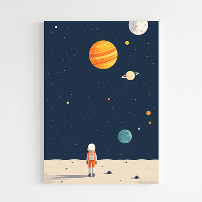Astronaute sur le sol lunaire
