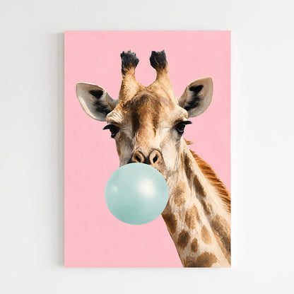 Girafe et bulle de chewing-gum