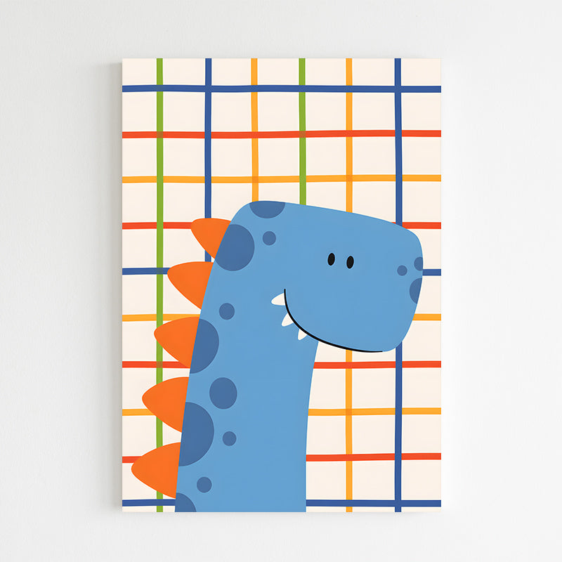 Dino mignon sur fond coloré