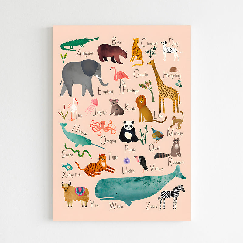 Alphabet avec animaux illustrés