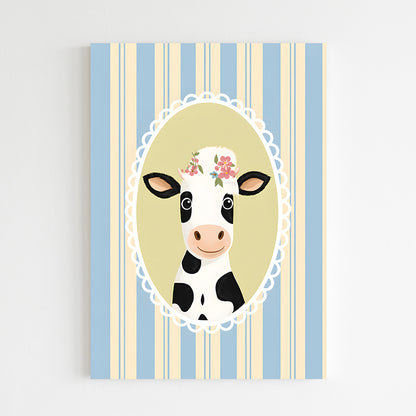 Vache mignonne avec couronne florale