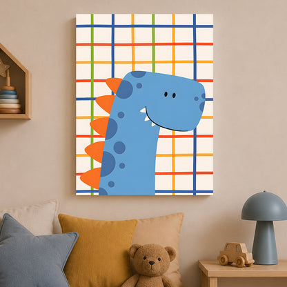 Dino mignon sur fond coloré