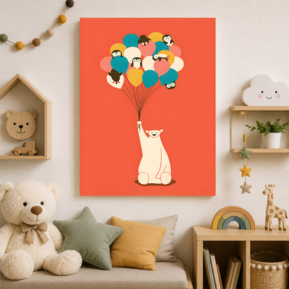 Un ours et ses ballons joyeux