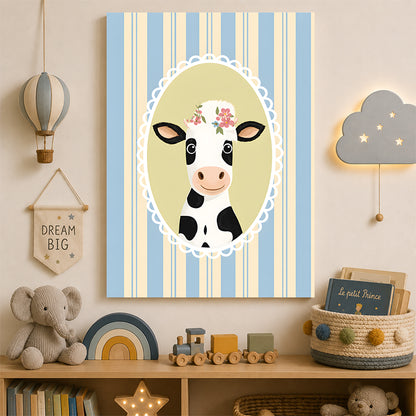 Vache mignonne avec couronne florale